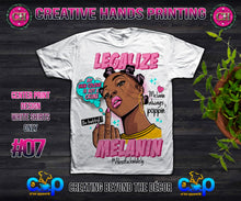 Load image into Gallery viewer, Juneteenth Center Print Design: Custom Tee Shirt- Short Sleeve (Designs 1-68)