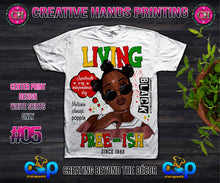 Load image into Gallery viewer, Juneteenth Center Print Design: Custom Tee Shirt- Short Sleeve (Designs 1-68)