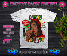 Load image into Gallery viewer, Juneteenth Center Print Design: Custom Tee Shirt- Short Sleeve (Designs 1-68)