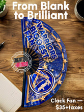 Load image into Gallery viewer, CLACK FAN Large-Sized: 13" Closed | 25" Open (CUSTOM) or 10.5" Closed | 22" Open