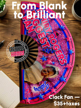 Load image into Gallery viewer, CLACK FAN Large-Sized: 13" Closed | 25" Open (CUSTOM) or 10.5" Closed | 22" Open