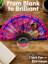 Load image into Gallery viewer, CLACK FAN Large-Sized: 13" Closed | 25" Open (CUSTOM) or 10.5" Closed | 22" Open