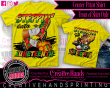 Load image into Gallery viewer, Juneteenth Center Print Design: Custom Tee Shirt- Short Sleeve (Designs 1-68)