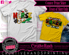 Load image into Gallery viewer, Juneteenth Center Print Design: Custom Tee Shirt- Short Sleeve (Designs 1-68)