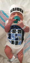 Load image into Gallery viewer, Birth Announcement Baby Onesie/Bodysuit (Center Design)