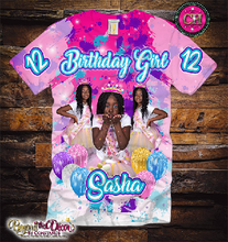 Load image into Gallery viewer, Birthday Girl All Over Print Tee Shirt (3D)