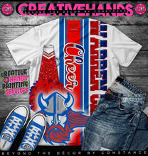 Load image into Gallery viewer, Vertical Sports Oversized Design: Custom Tee Shirt- Short Sleeve (Any Team) -Front Only