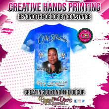 Load image into Gallery viewer, In Loving Memory (3D) Memorial All Over Print Tee Shirt or Center Design - Front Only