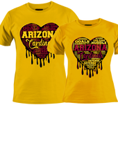 Load image into Gallery viewer, Dripping Hearts FOOTBALL Teams Center Print Design: Custom Tee Shirt- Short Sleeve