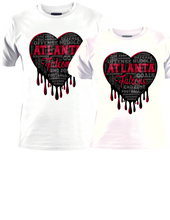 Load image into Gallery viewer, Dripping Hearts FOOTBALL Teams Center Print Design: Custom Tee Shirt- Short Sleeve
