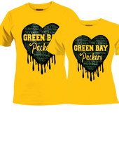 Load image into Gallery viewer, Dripping Hearts FOOTBALL Teams Center Print Design: Custom Tee Shirt- Short Sleeve