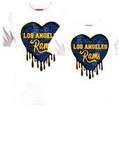 Load image into Gallery viewer, Dripping Hearts FOOTBALL Teams Center Print Design: Custom Tee Shirt- Short Sleeve