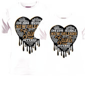 Load image into Gallery viewer, Dripping Hearts FOOTBALL Teams Center Print Design: Custom Tee Shirt- Short Sleeve