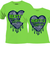 Load image into Gallery viewer, Dripping Hearts FOOTBALL Teams Center Print Design: Custom Tee Shirt- Short Sleeve