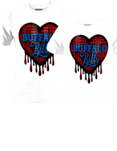 Load image into Gallery viewer, Dripping Hearts FOOTBALL Teams Center Print Design: Custom Tee Shirt- Short Sleeve