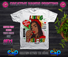 Load image into Gallery viewer, Juneteenth Center Print Design: Custom Tee Shirt- Short Sleeve (Designs 1-68)