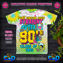 Load image into Gallery viewer, Class Reunion -Back To The 90's: All Over Print Tee Shirt (3D) or Center Design - Front Only