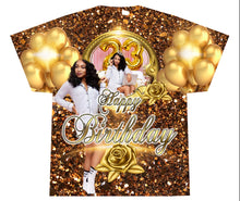 Load image into Gallery viewer, Gold Happy Birthday (3D) All Over Print Tee Shirt - Front Only