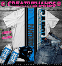 Load image into Gallery viewer, Vertical Sports Oversized Design: Custom Tee Shirt- Short Sleeve (Any Team) -Front Only