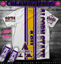 Load image into Gallery viewer, Vertical Sports Oversized Design: Custom Tee Shirt- Short Sleeve (Any Team) -Front Only