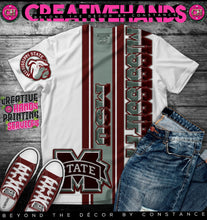 Load image into Gallery viewer, Vertical Sports Oversized Design: Custom Tee Shirt- Short Sleeve (Any Team) -Front Only
