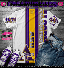 Load image into Gallery viewer, Vertical Sports Oversized Design: Custom Tee Shirt- Short Sleeve (Any Team) -Front Only