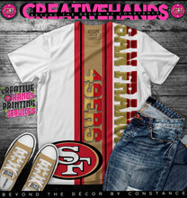 Load image into Gallery viewer, Vertical Sports Oversized Design: Custom Tee Shirt- Short Sleeve (Any Team) -Front Only