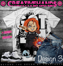 Load image into Gallery viewer, CHUCKY Oversized Design: Custom Tee Shirt- Short Sleeve -Front Only