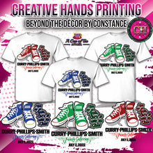 Load image into Gallery viewer, Here We Go Again... Kick'n It with the Kins Custom Family Gathering/Reunion Center Design Tee Shirt- Short Sleeve