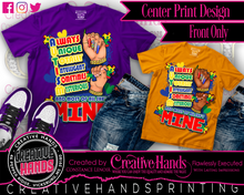 Load image into Gallery viewer, Color Center Print Design Tee Shirt- Short Sleeve (Any Design) Adult & Youth
