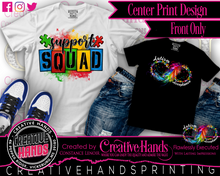 Load image into Gallery viewer, Color Center Print Design Tee Shirt- Short Sleeve (Any Design) Adult & Youth