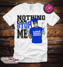 Load image into Gallery viewer, Nothing Can Stop Me Grad Tee Shirt (Center Design) -Male