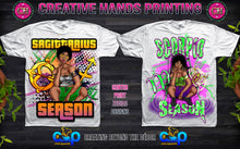 Load image into Gallery viewer, Zodiac Airbrushed Effect Center Print Design: Custom Tee Shirt- Short Sleeve