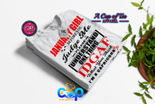 Load image into Gallery viewer, Zodiac Girl (IDGAF) Center Print Design: Custom Tee Shirt- Short Sleeve (Any Design)