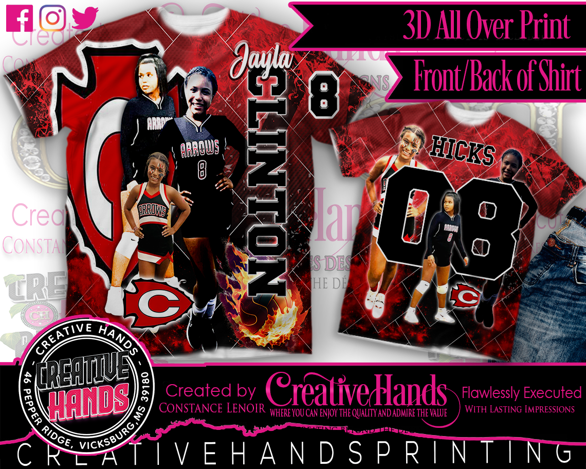 (3D) All Over Print Custom Tee Shirt - Front Only