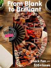 Load image into Gallery viewer, CLACK FAN Large-Sized: 13&quot; Closed | 25&quot; Open (CUSTOM) or 10.5&quot; Closed | 22&quot; Open
