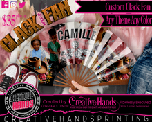 Load image into Gallery viewer, CLACK FAN Large-Sized: 13&quot; Closed | 25&quot; Open (CUSTOM) or 10.5&quot; Closed | 22&quot; Open
