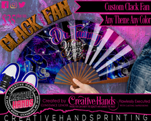 Load image into Gallery viewer, CLACK FAN Large-Sized: 13&quot; Closed | 25&quot; Open (CUSTOM) or 10.5&quot; Closed | 22&quot; Open
