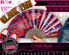 Load image into Gallery viewer, CLACK FAN Large-Sized: 13&quot; Closed | 25&quot; Open (CUSTOM) or 10.5&quot; Closed | 22&quot; Open
