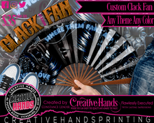 Load image into Gallery viewer, CLACK FAN Large-Sized: 13&quot; Closed | 25&quot; Open (CUSTOM) or 10.5&quot; Closed | 22&quot; Open
