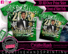 Load image into Gallery viewer, Graduation (3D) All Over Print Tee Shirt - Front Only- ANY DESIGN
