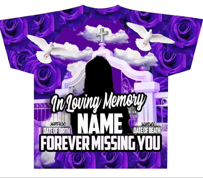 Memorial #10 Purple (3D) All Over Print Tee Shirt - Front Only