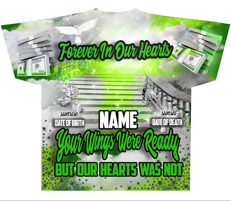 Memorial #118 Forever In Our Hearts (3D) All Over Print Tee Shirt - Front Only