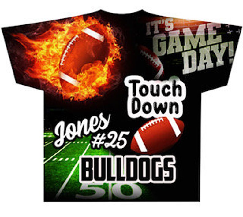 Football #18 Game Day (3D) All Over Print Tee Shirt - Front Only