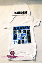 Load image into Gallery viewer, Birth Announcement Baby Onesie/Bodysuit  (Center Design)
