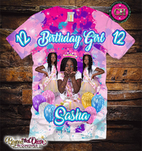 Load image into Gallery viewer, Birthday Girl All Over Print Tee Shirt (3D)
