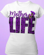 Load image into Gallery viewer, Mother life!  Center Print Design: Custom Tee Shirt- Short Sleeve
