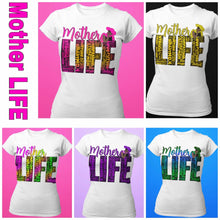 Load image into Gallery viewer, Mother life!  Center Print Design: Custom Tee Shirt- Short Sleeve
