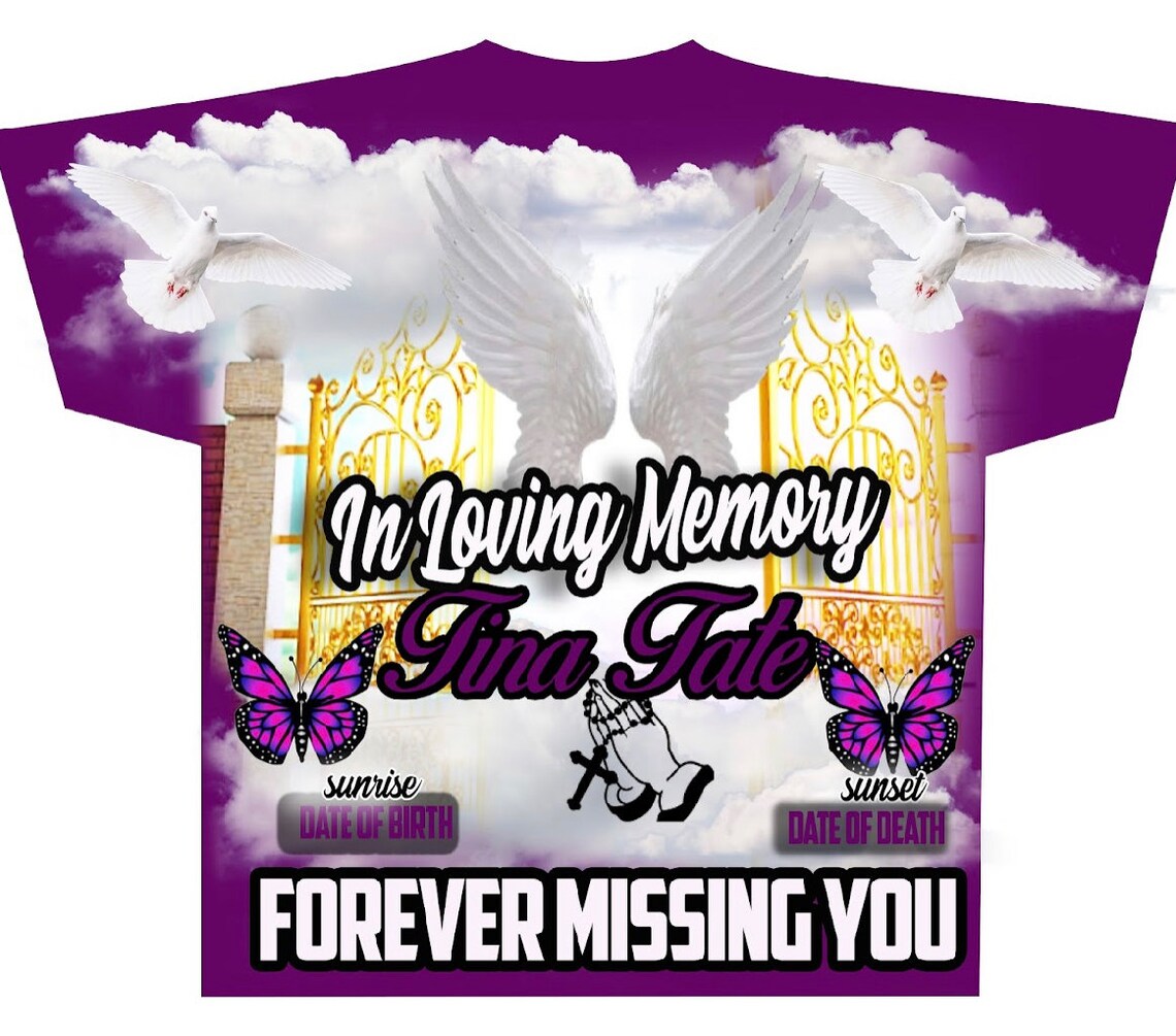 Memorial #28 Purple (3D) All Over Print Tee Shirt - Front Only