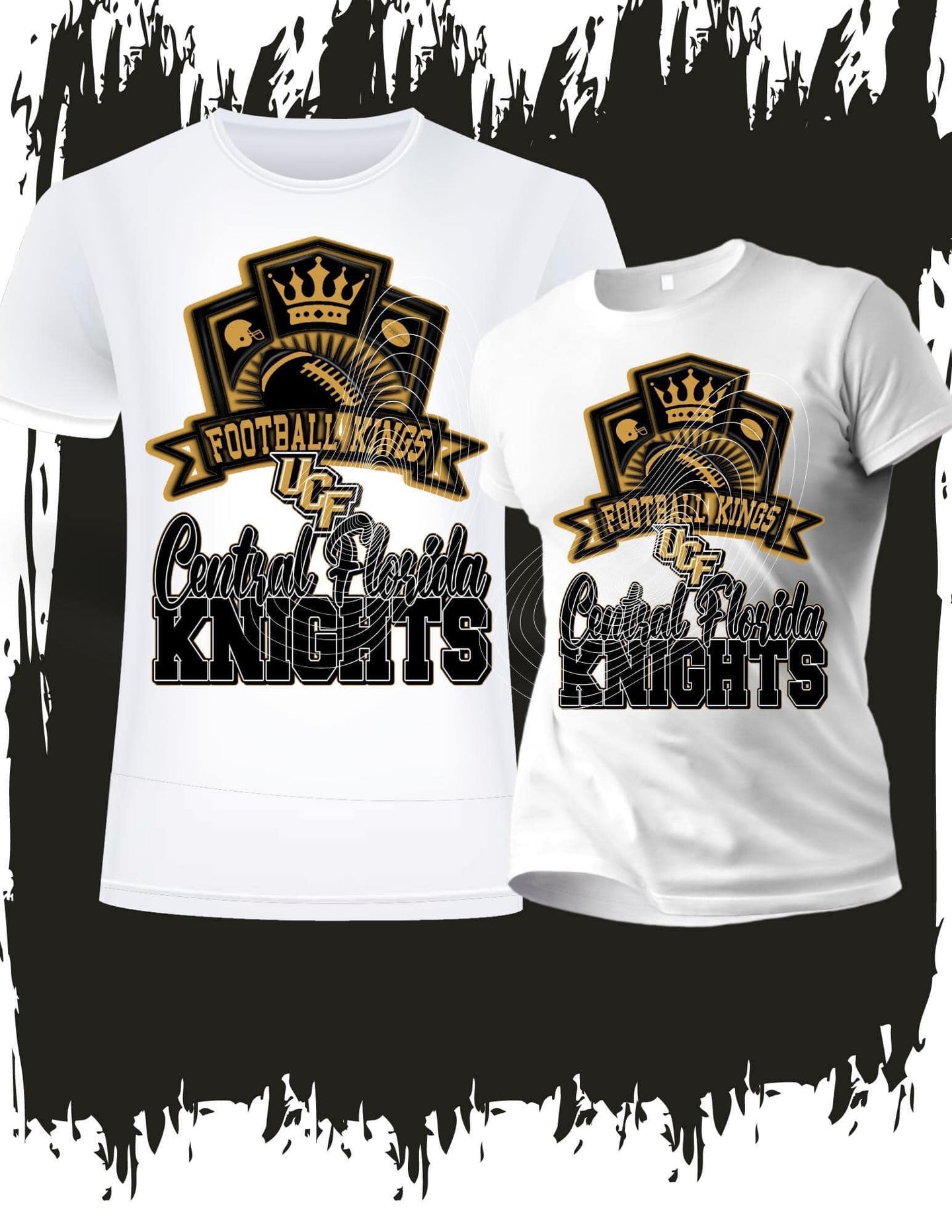 🏈👑COLLEGE FOOTBALL KINGS Center Print Design: Custom Tee Shirt- Short Sleeve